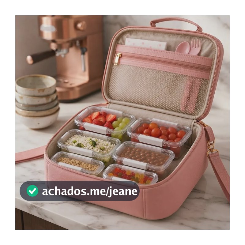 Kit Potes Herméticos Com Trava Lateral Lancheiras Marmitas Branco
