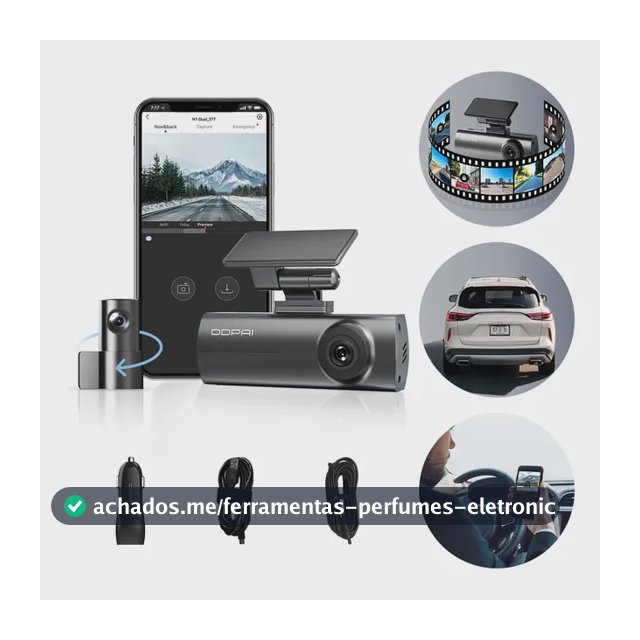 Ddpai N1 Dual Câmera Veicular 1296p+1080p Uber Nightvis App