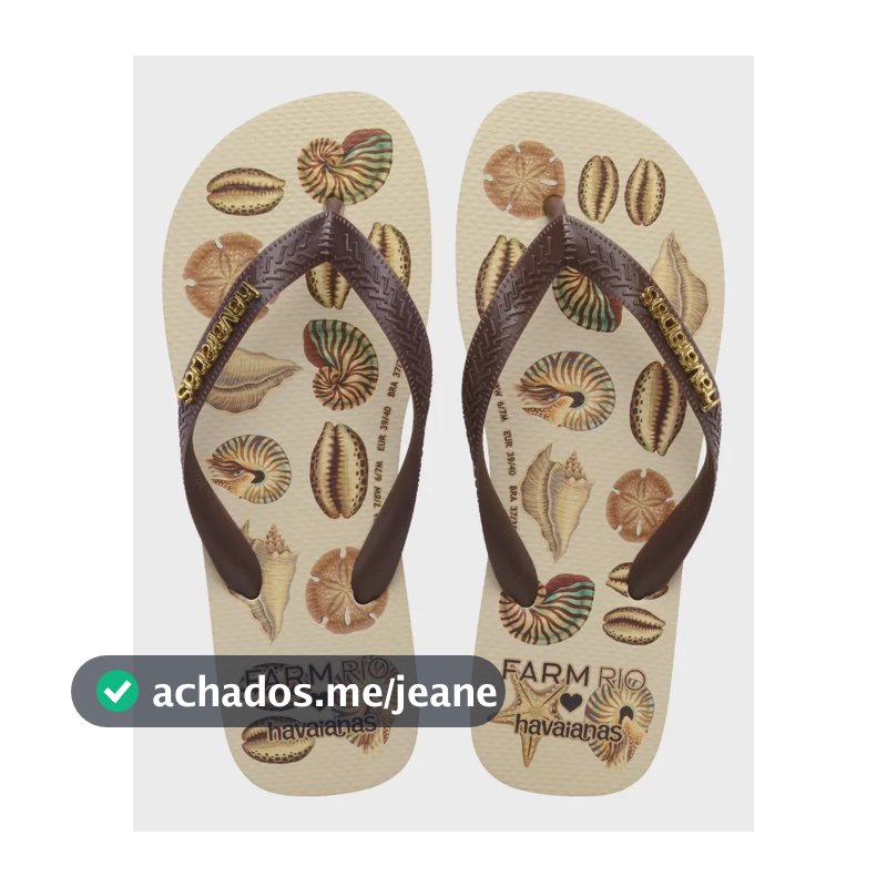 Chinelo Havaianas Farm Conchas Marrom 37/38