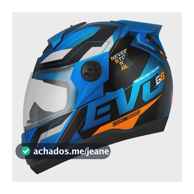 Capacete Fechado Pro Tork Evolution G8 Feminino Masculino