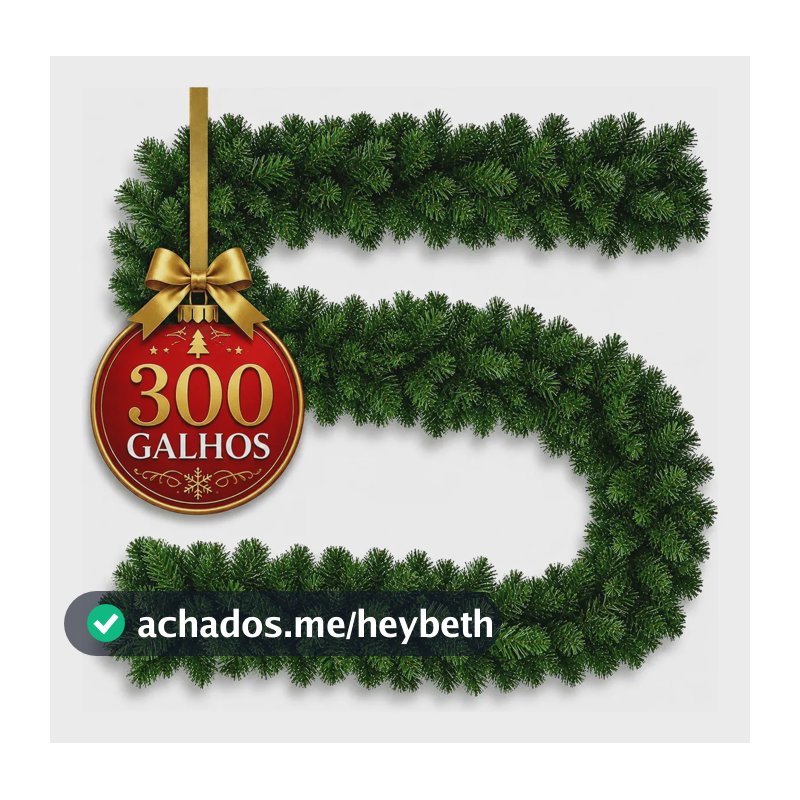Festão Aramado Natal Grosso 2,70 Metros C/ 300 Galhos Cheios Flexível Decoração - Dekasa