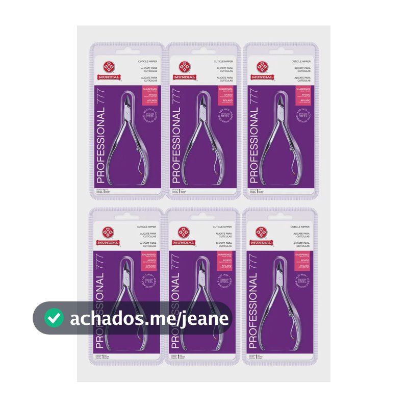 Kit Alicate Cutícula 777 Mundial Profissional C/ 6unid