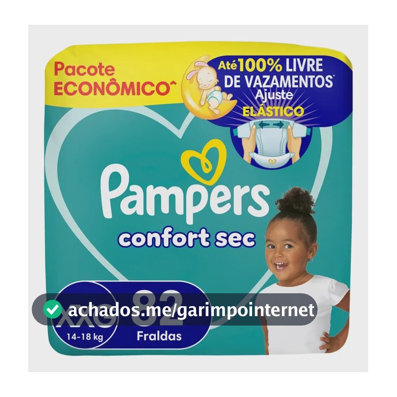 Fralda Confort Sec Tamanho Xxg 82 Unidades Pampers