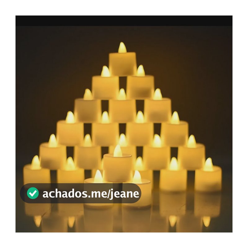 50 Mini Vela Led Eletrônica Decorativa Com Bateria Artificia Amarelo