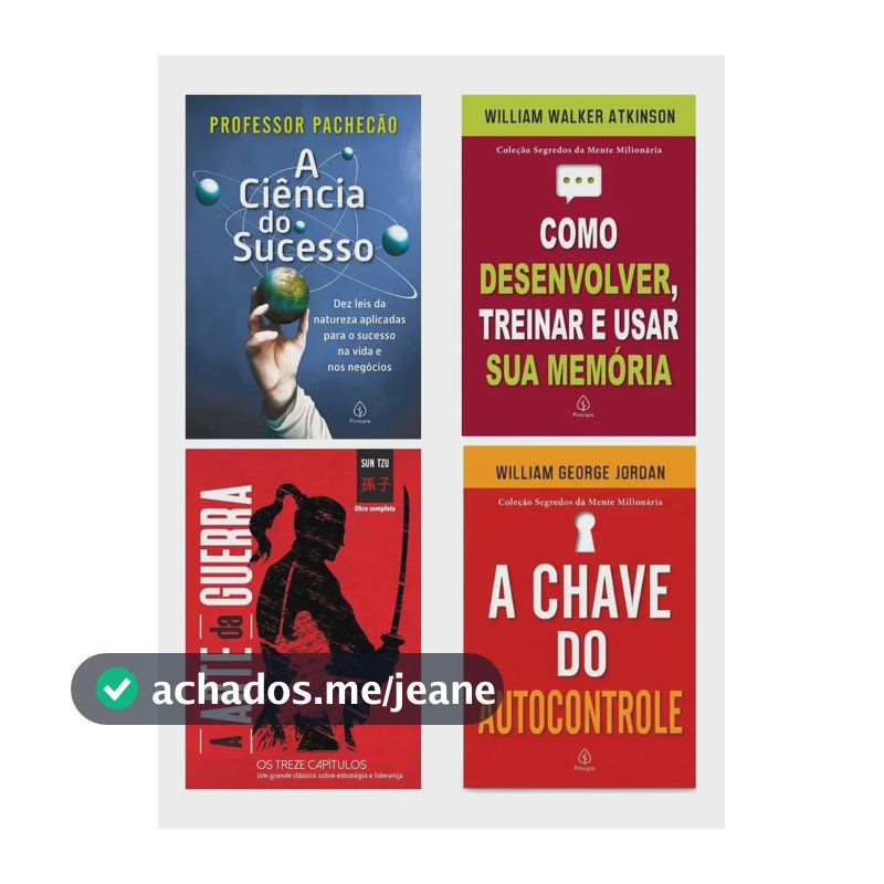 Kit 4 Livros,a Chave Do Autocontrole+a  Arte Da Guerra+a Ciência Do Sucesso+como Desenvolver,treinar E Usar Sua Memoria
