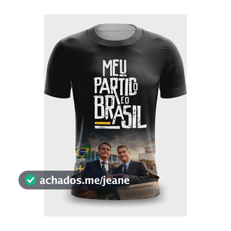 Camiseta/camisa Preta Flavio Bolsonaro 22 - Pl Brasil Acima Preto P