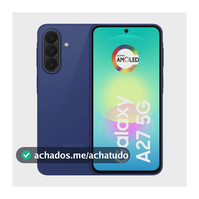 Smartphone Samsung Galaxy A27 5G 128GB 6GB, Super Amoled 6.7'', Câmera Tripla 50MP Selfie 12MP, 5000 mAh, Ip67, NFC, Dual Sim, Recursos IA - Azul