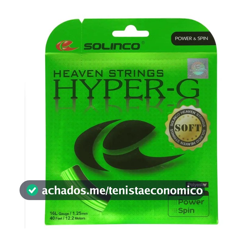 Corda Solinco Hyper G Soft 16l 1.25mm Verde - Set Individual