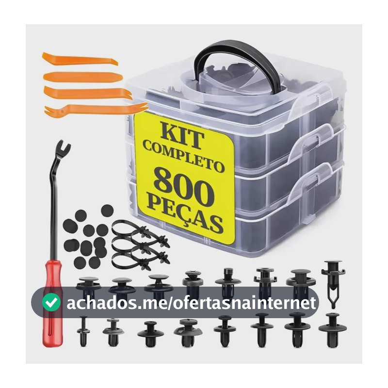 Kit 800 Presilha Grampo Parabarro Parachoque Universal Carro