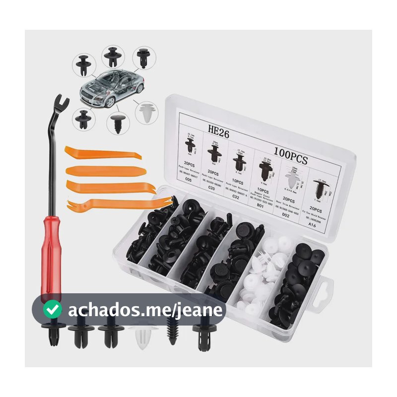 Kit 105 Presilhas Grampos Fixadores Automotivos Acabamentos