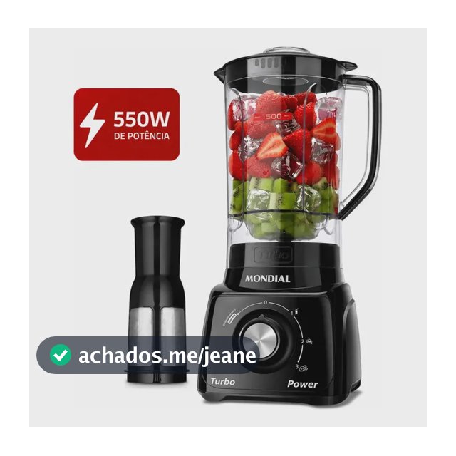 Liquidificador Mondial Turbo Power L-99 FB 550W 2.2L Preto 127V