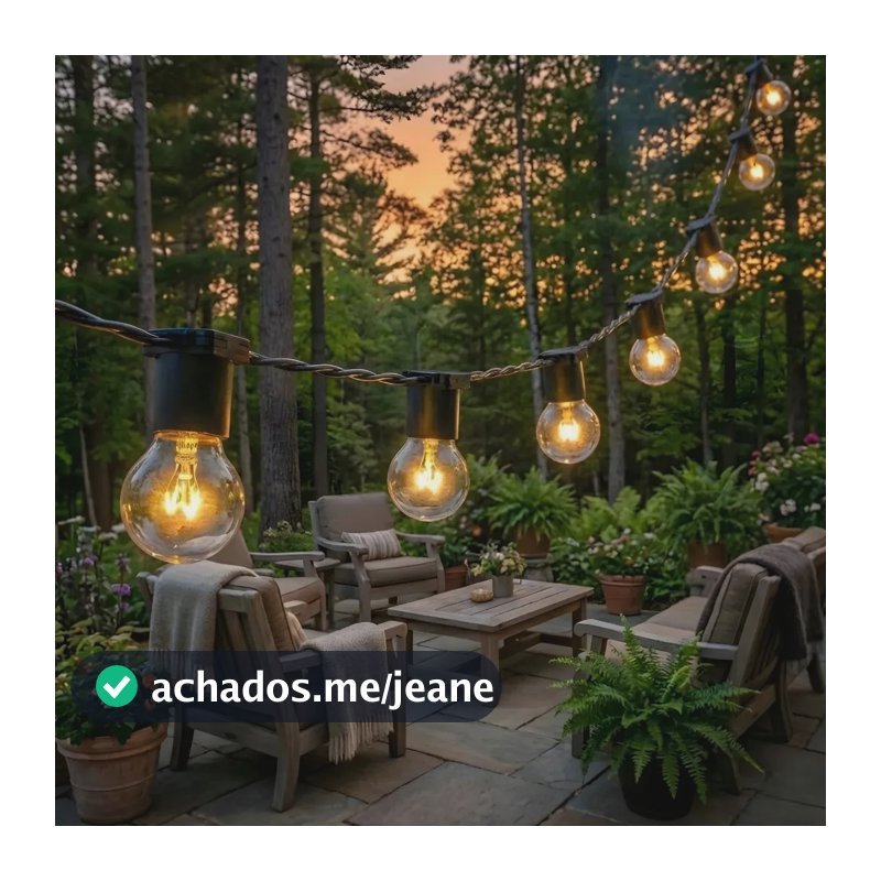 Varal de Luzes Magnetus 10m com 10 Lâmpadas Amarelas para Exterior e Interior