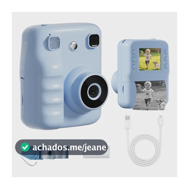 Câmera Instantânea Digital Infantil Inova Cases Para Imprimir Fotos e Gravar Vídeos Azul
