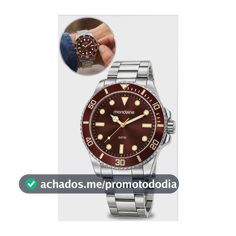 Relógio De Pulso Mondaine 32549g0mvne1 Com Corria De Aço Inoxidável Cor Prateado - Fondo Marrom