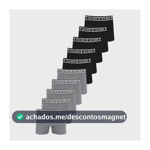 Kit 10 Cuecas Boxer Algodão Polo Wear Sortido