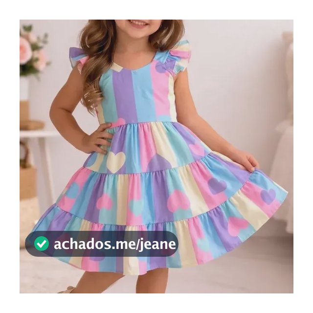 Vestido Infantil Menina 3 Marias Colorido Coração Candycolor