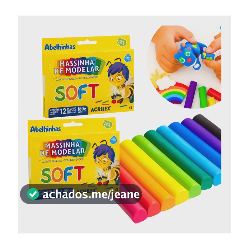 Kit 24 Massinha De Modelar Escolar Infantil Atóxico 12 Cores Colorido