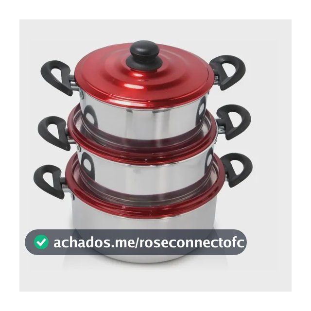 Jogo De Panela 3 Peças Aluminio Vermelho