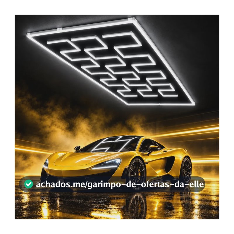 Luminária de Teto LED Hexagonal Profissional 556W para Garagem e Oficina, Alto Brilho, Ilumina Grandes Espaços de até 45m², Tieesa