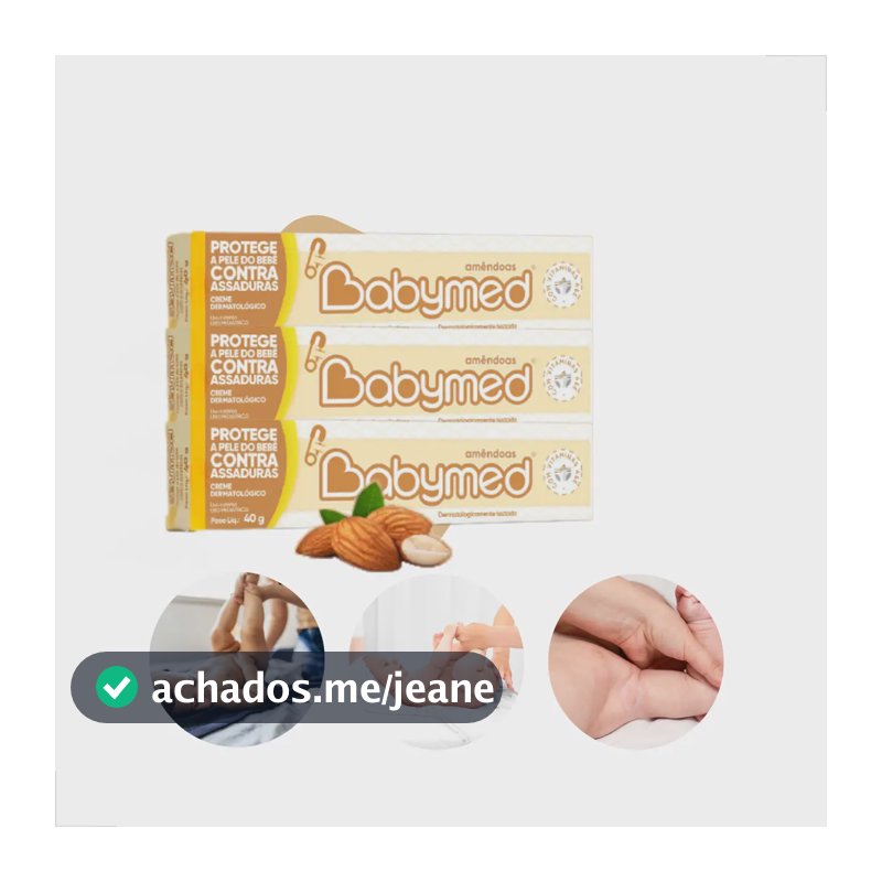 Kit 3 Creme Preventivo Para Assaduras Bebê Babymed Amêndoas