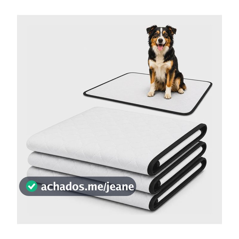 Kit 3 Tapete Higiênico Lavável Cães Cachorro Xixi Grande Dog Tapete Pet Branco Fácil Visualização Do Xixi Dog, Pode Também Verificar Qualquer Alteração Do Xixi Do Seu Cachorro.