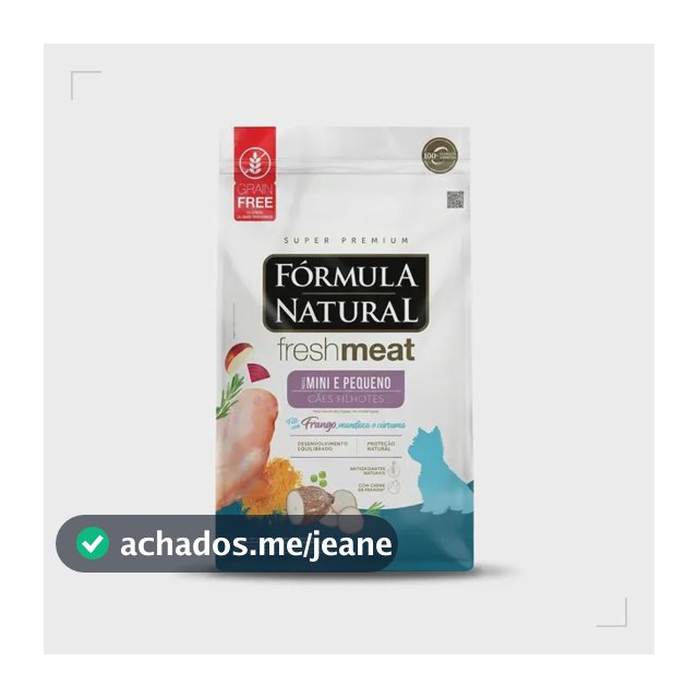Fórmula Natural Fresh Meat Cão Filhote Mini e Pequeno Cão Filhote 2,5kg