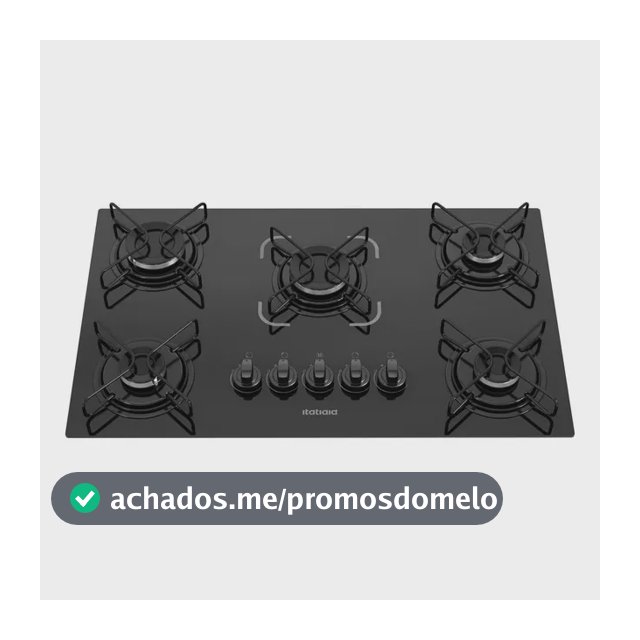 Cooktop 5 Bocas A Gás Glp Itatiaia Preto Essencial Preto Bivolt