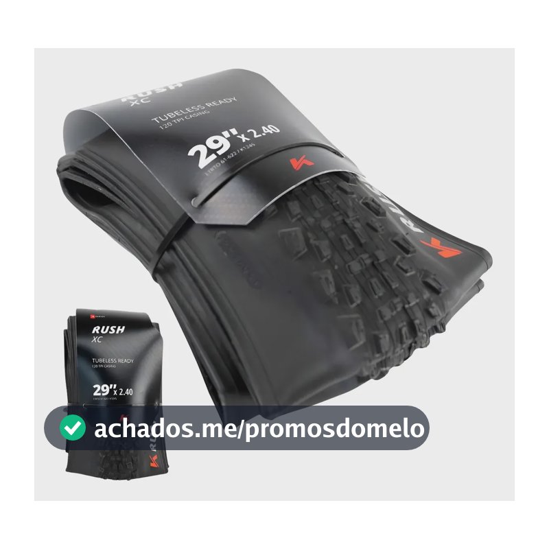 Pneu Bike Kenda Rush Xc Pro Sct Tubeless 29x2.40 Mtb 120tpi Preto