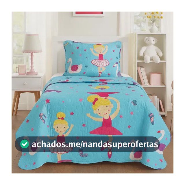 Colcha Solteiro Cobre Leito Infantil Kit 2 Pçs Menino Menina