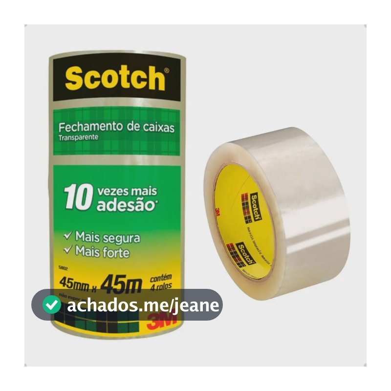 Fita Adesiva Durex Transparente 4.5cm Larga 45m Pacote Com 4 Unidades