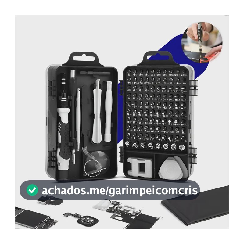 Kit Chave Precisão Profissional 115 Peças Magnético Manutenção Celular Notebook Jogo Compacta Multiuso Compatível Com iPhone Computador Vídeo Game Tablet Philips FendaTorx Y Nixzen