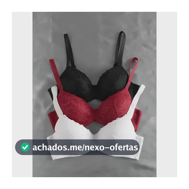 Kit 3 Sutiãs Com Bojo Rendado Com Alça Reforçada Revenda