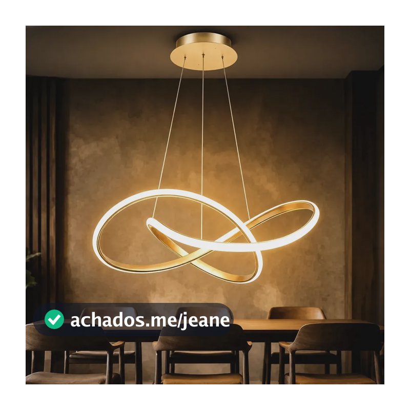 Luminária Suspensa Led Decorativa Para Sala E Quarto, 64 W 110v - 220v Dourado