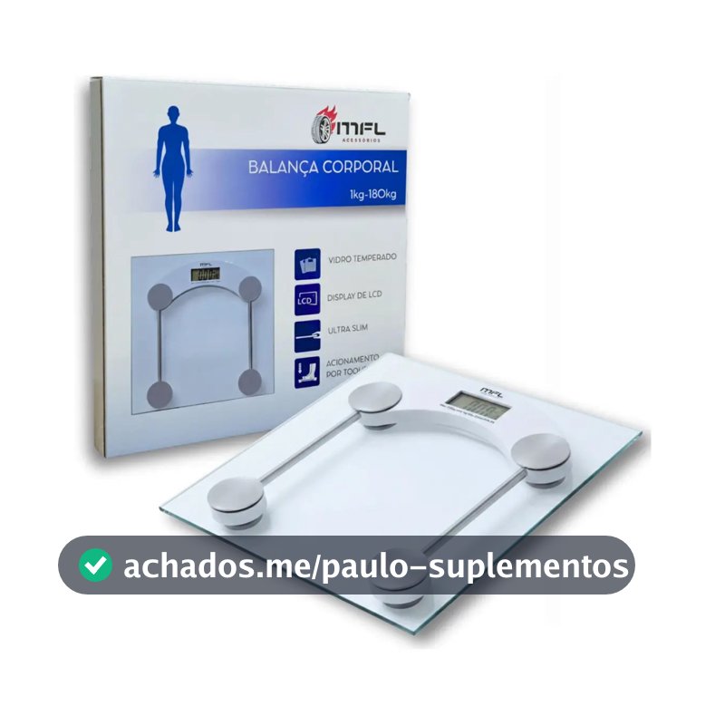 Balaça Digital Vidro Ate 180kg Banheiro Academia Com Medidor De Temperatura Pilhas Marca MFL