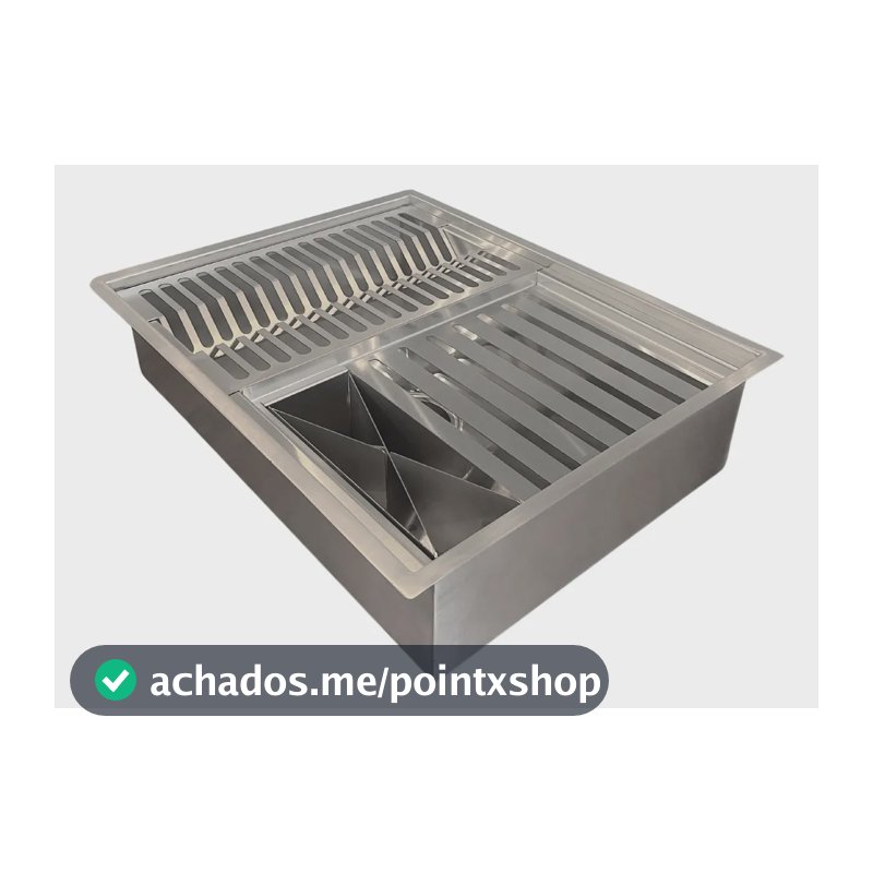 Calha Gourmet 40x50 Canal Organizador Umida Escorredor Cinza