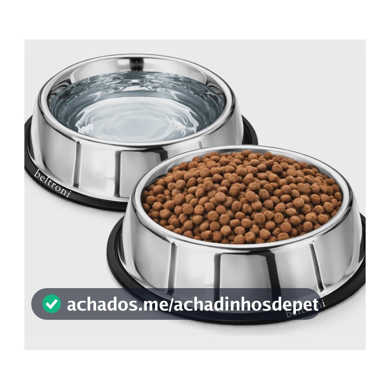 Kit 2 Potes Tigela 900ml Grandes Gato Cachorro Comedouro Pet 0v Cinza