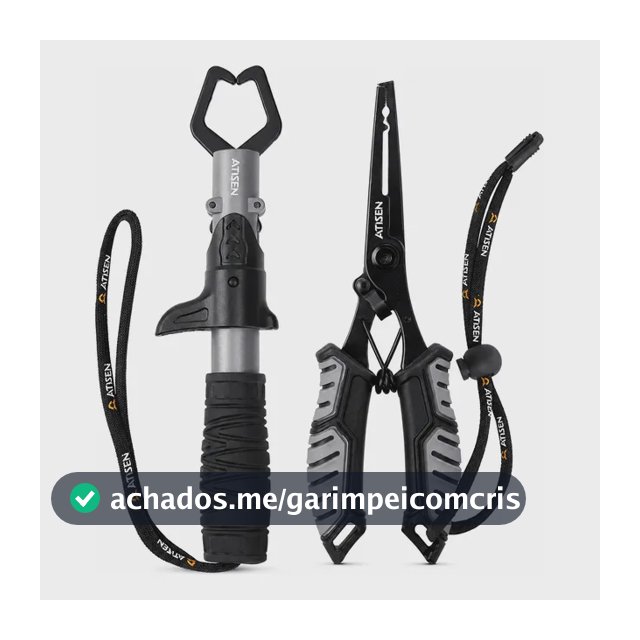 Alicate Pega Peixe Contenção Garra + Alicate Multifuncional Preto/cinza