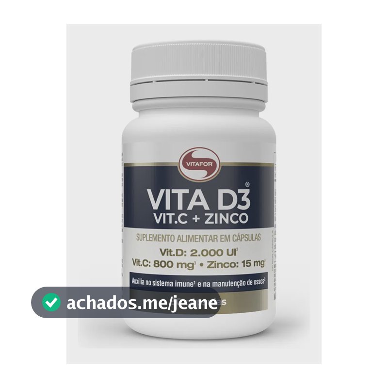 Suplemento Nutricional Vitafor Vitamina D3 C Zinco 30 Cápsulas