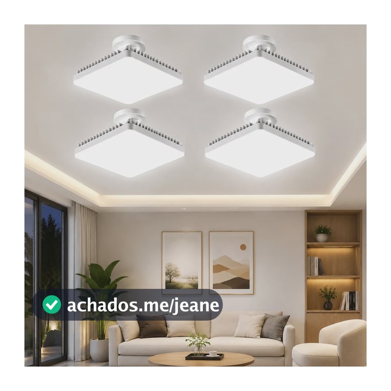 4pcs Goldstar Plafon Led Quadrado 60w Ip65 Iluminação 127/220v Branco
