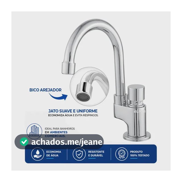 Torneira Automática Banheiro Lavatório Bica Móvel Mesa 5100 Acabamento Cromado Cor Prateado