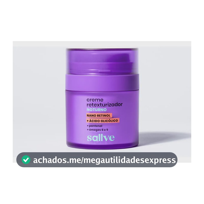 Cuidado Facial Creme Retexturizador Noturno 30g Sallve Noite