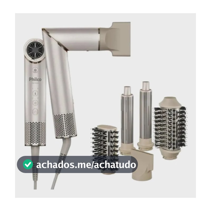 Secador De Cabelos Philco PSC3500 4 Em 1 dobrável Motor BLDC Prateado