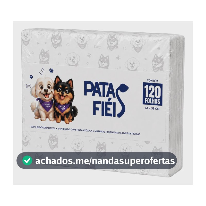 Jornal Pet Cachorro Biodegradável 2kg 120f - Patas Fiéis Branco 2kg (capacidade De Absorção)