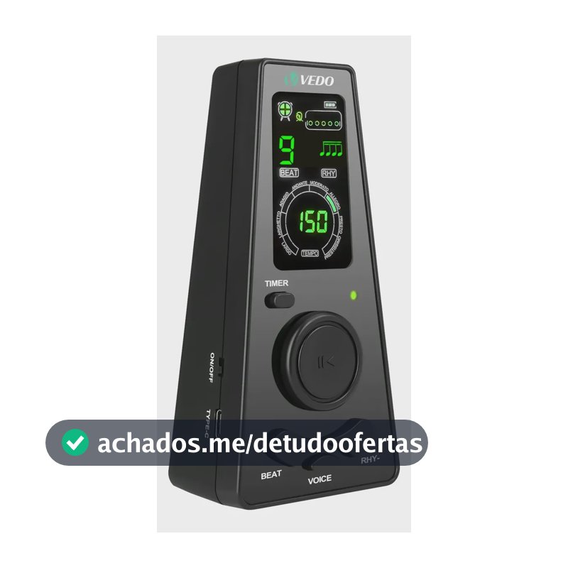 Metronomo Digital Com Temporizador Controle De Volume Vedo Preto