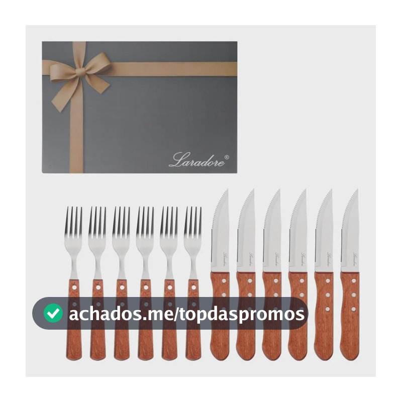 Faqueiro De Churrasco Faca Jumbo - Madeira Escura (12 Peças) Marrom