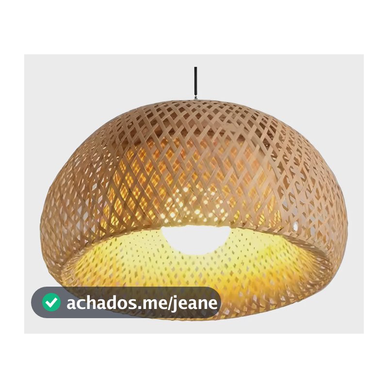 . Z Zm. Luminária Pendente De Teto Em Fibra De Palha . 127/220v