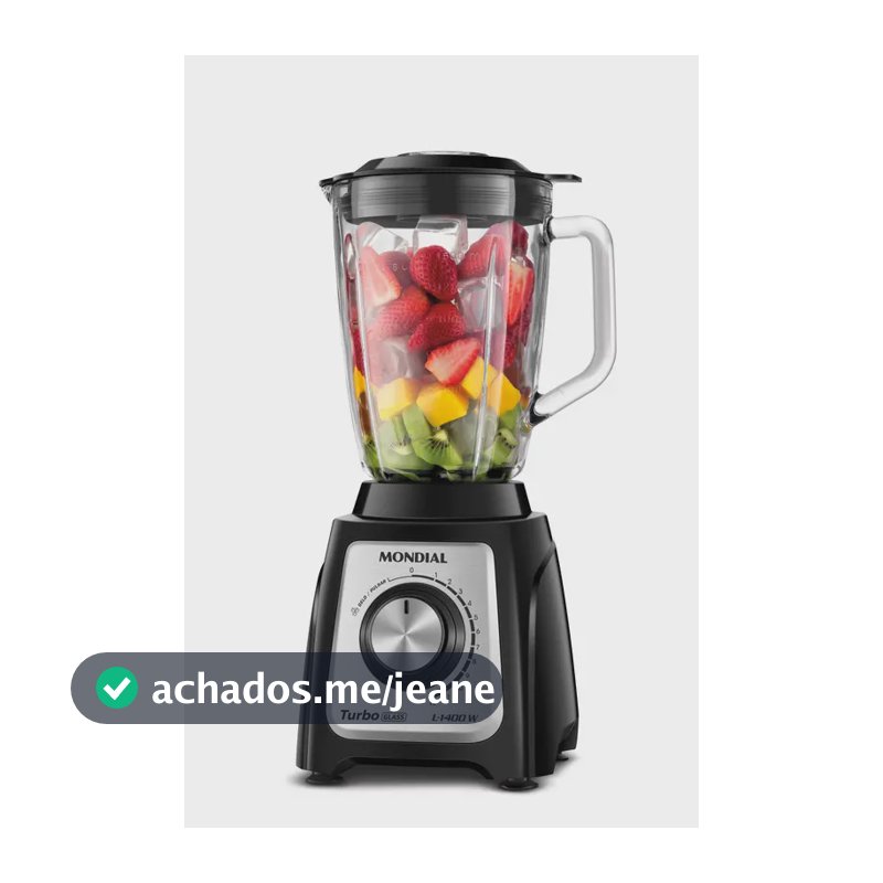 Liquidificador Turbo Glass Jarra De Vidro L-1400-gi Mondial Preto 127v