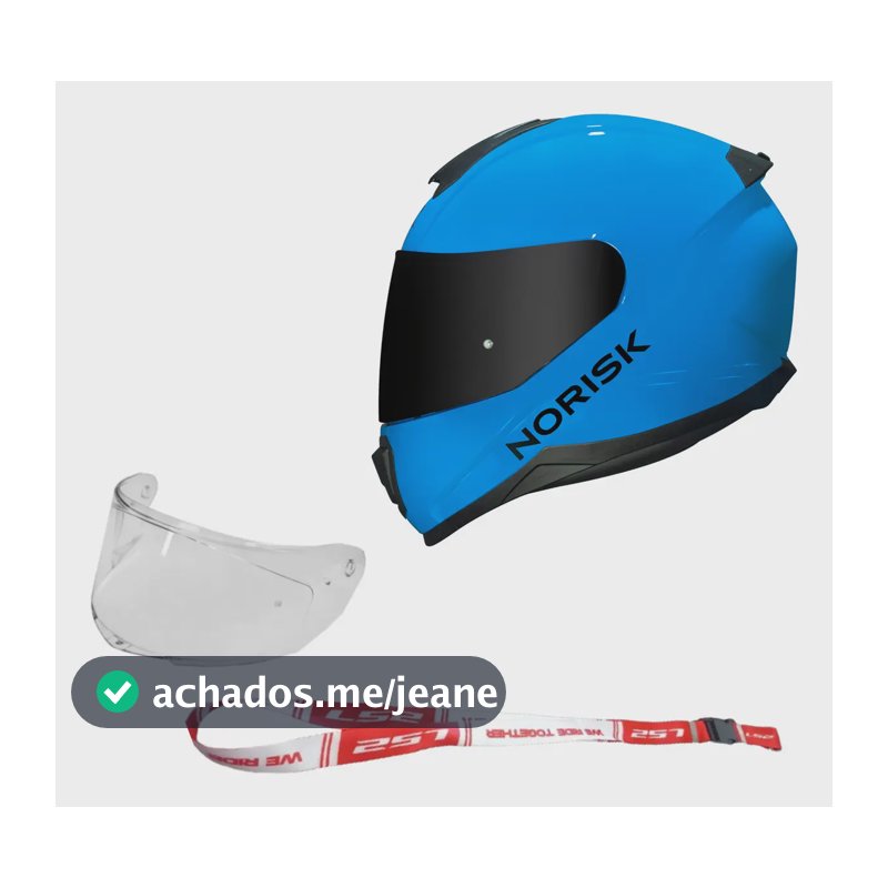 Capacete Norisk Razor Preto Fosco C/ Viseira Fumê Masculino Cor Solid Blue Tamanho Do Capacete 60