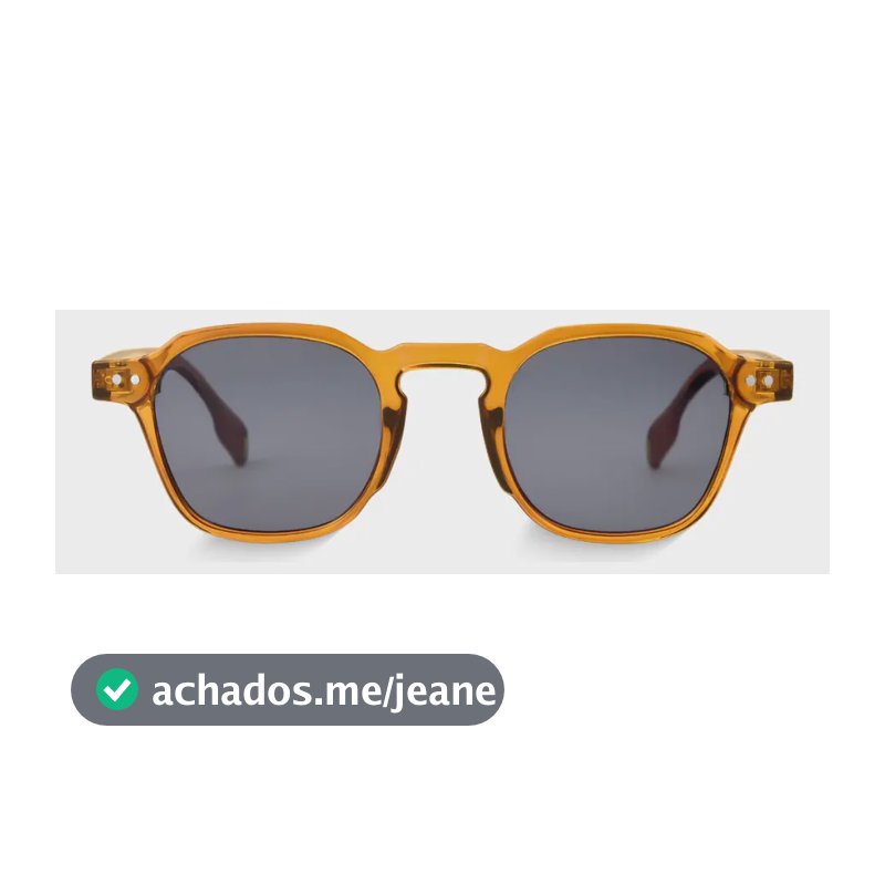 Óculos De Sol Quadrado Viggo Topázio Masculino Preto Âmbar