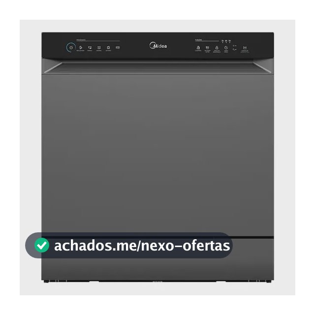 Lava Louças 8 Serviços Cinza Touch Plus Midea 110v